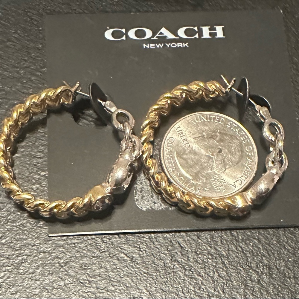 NWT Coach hoop earrings - Picture 5 of 5